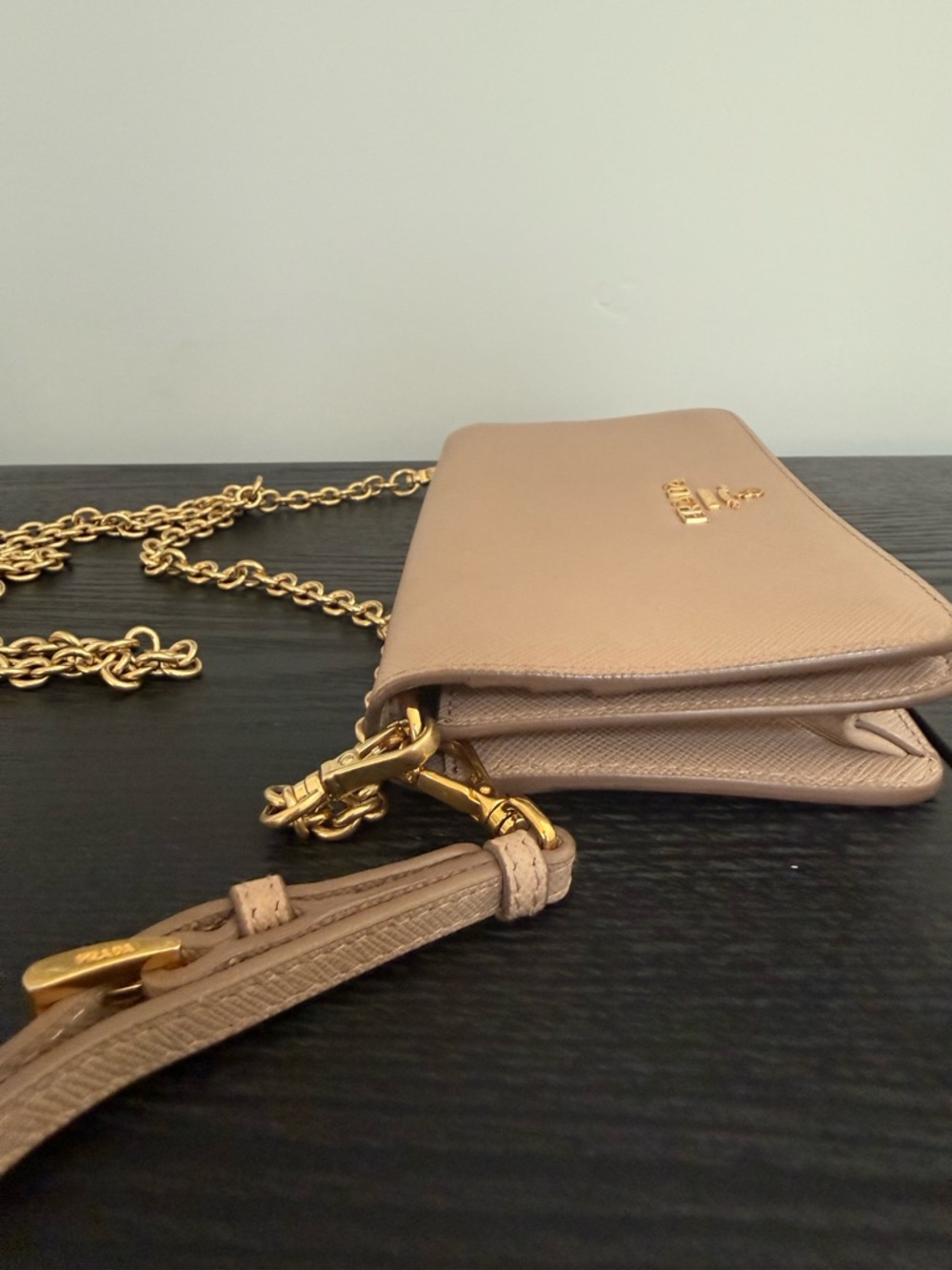 Prada Blush Pink Crossbody with Gold Chain Strap - Picture 11 of 14